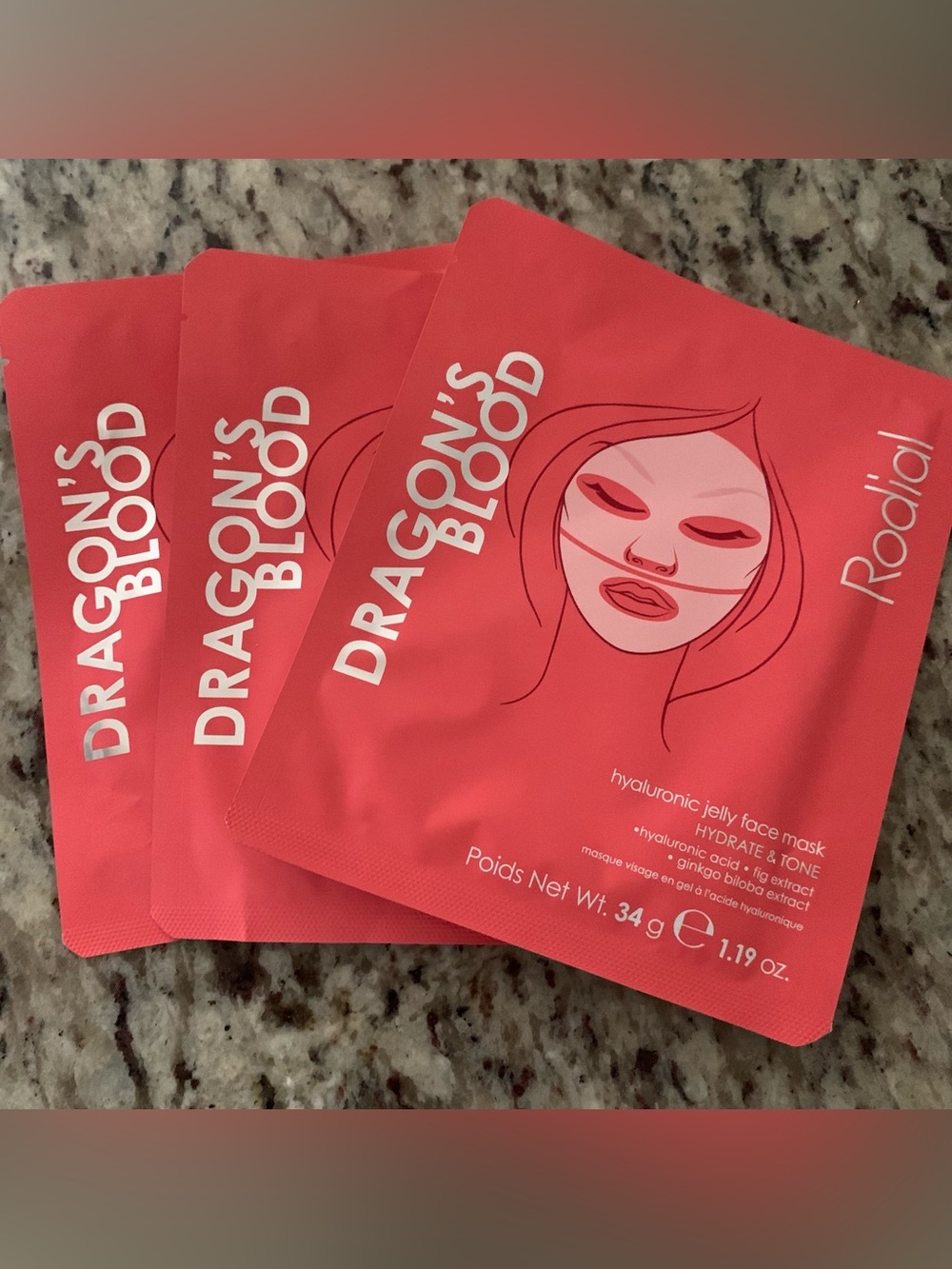 3 Pc Rodial Dragon’s Blood Eye Masks Hydrate And Tone 5g Sachets De-puffing